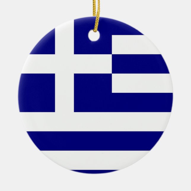 Ornamento con bandera de Grecia (Frente)