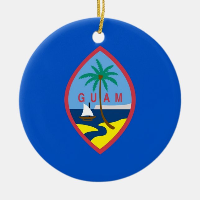Ornamento con bandera de Guam (Frente)