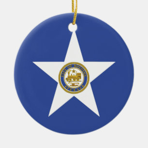 Ornamento con bandera de Houston, EE.UU.
