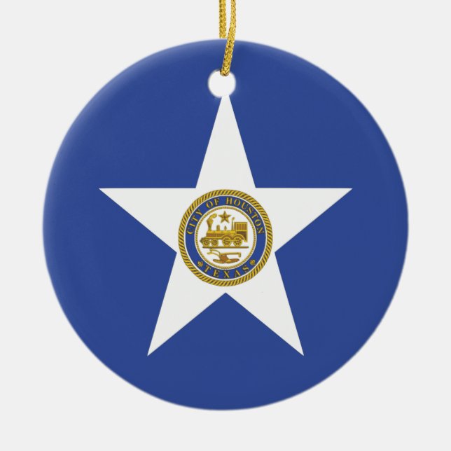 Ornamento con bandera de Houston, EE.UU. (Frente)