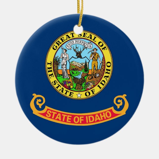 Ornamento con bandera de Idaho (Frente)