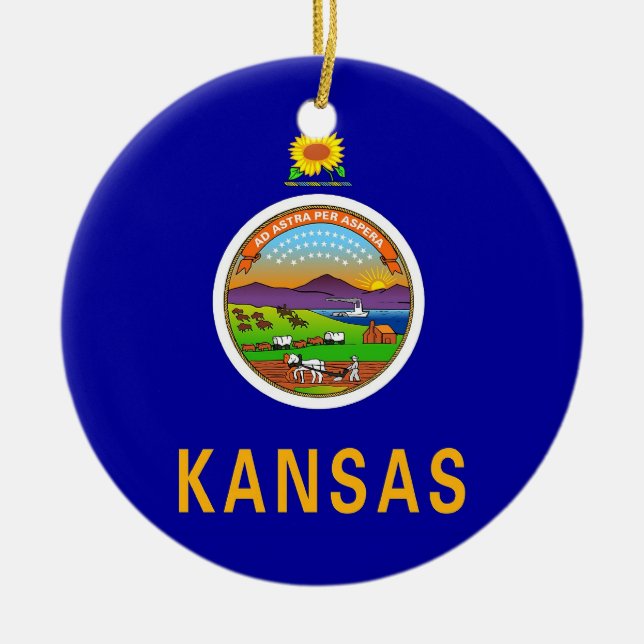 Ornamento con bandera de Kansas (Frente)