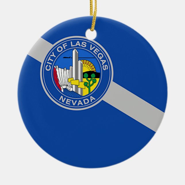 Ornamento con bandera de Las Vegas, Nevada, Estado (Frente)