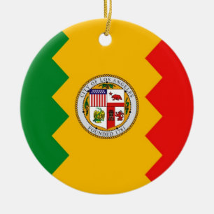 Ornamento con bandera de Los Ángeles, California