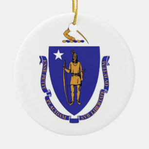 Ornamento con bandera de Massachusetts
