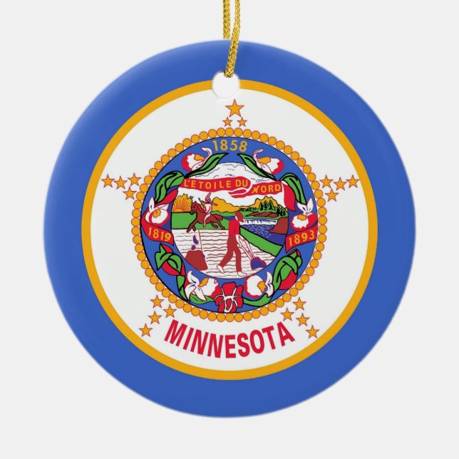Ornamento con bandera de Minnesota (Frente)