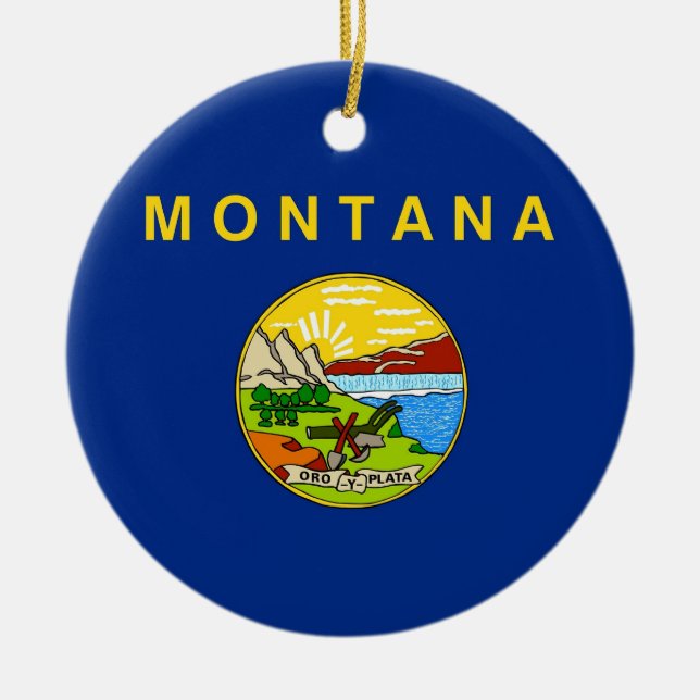 Ornamento con bandera de Montana (Frente)