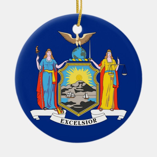 Ornamento con bandera de Nueva York (Frente)