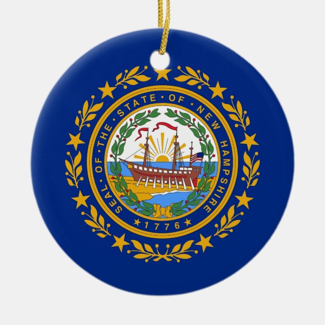Ornamento con bandera de Nuevo Hampshire (Frente)