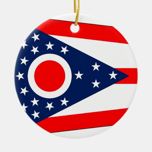Ornamento con bandera de Ohio (Frente)