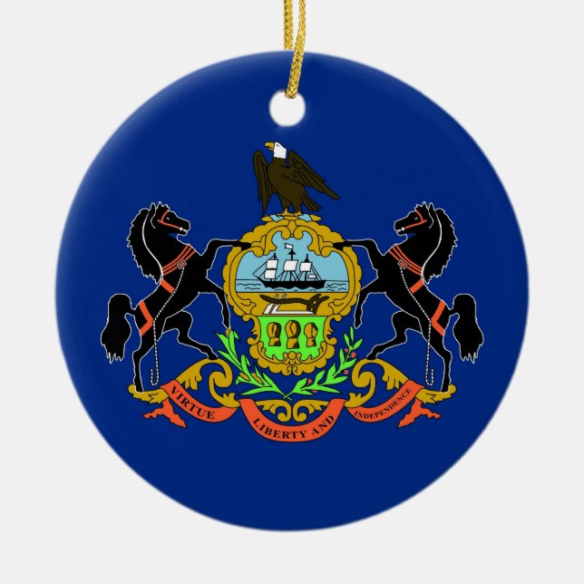 Ornamento con bandera de Pensilvania (Frente)