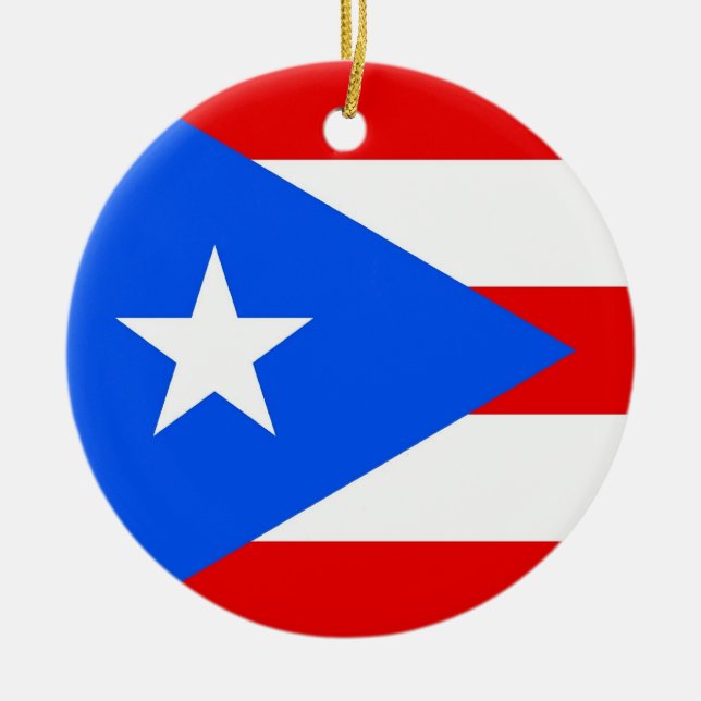 Ornamento con bandera de Puerto Rico (Frente)