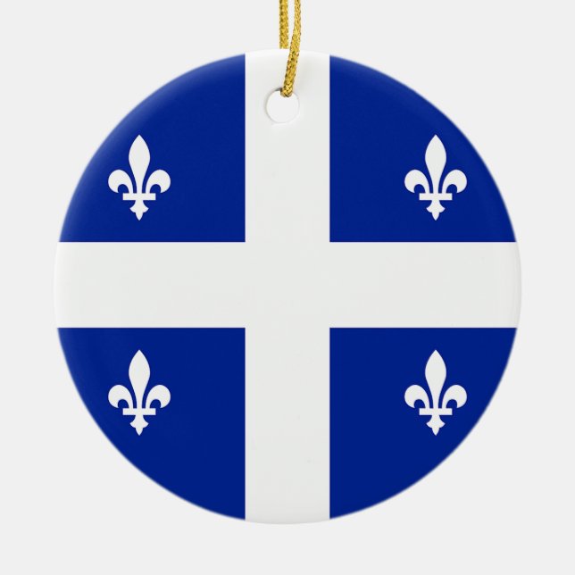 Ornamento con bandera de Quebec, Canadá (Frente)