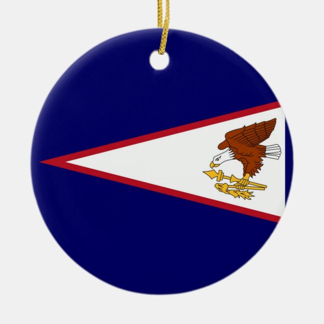 Ornamento con bandera de Samoa Americana (Frente)