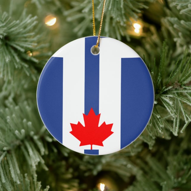 Ornamento con bandera de Toronto, Canadá (Árbol)