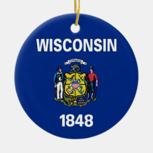 Ornamento con bandera de Wisconsin