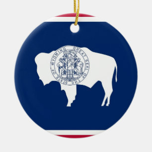 Ornamento con bandera de Wyoming