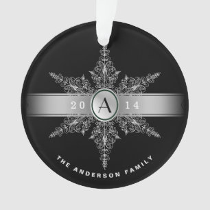 Ornamento con clase del navidad del copo de nieve