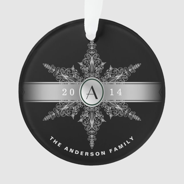 Ornamento con clase del navidad del copo de nieve (Anverso)