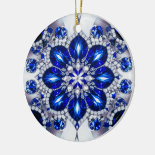 Ornamento con diseño de colores blancos azules
