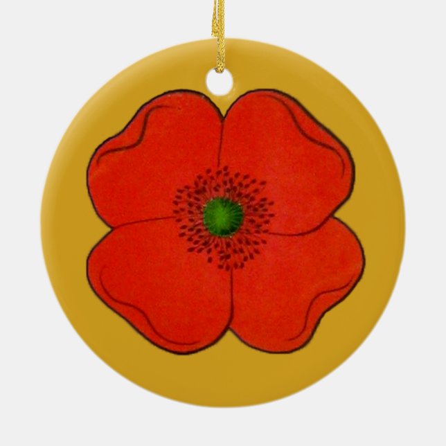 Ornamento con flor de amapola roja (Atrás)