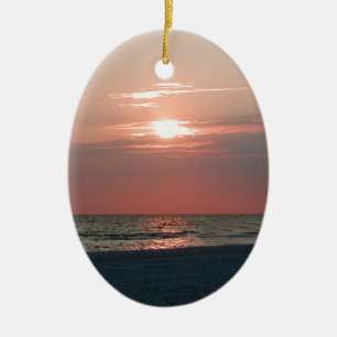ornamento con la foto de la puesta del sol hermosa