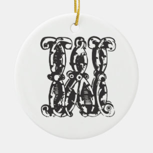 Ornamento con monograma del navidad de la letra