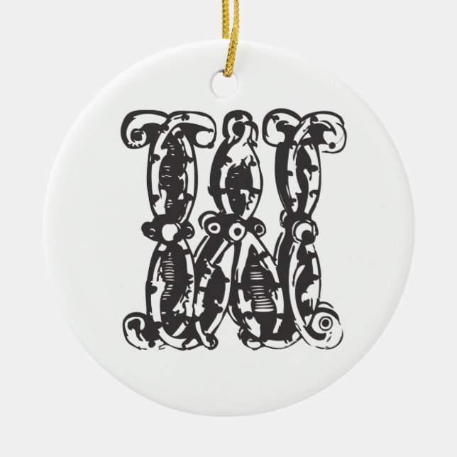 Ornamento con monograma del navidad de la letra (Frente)