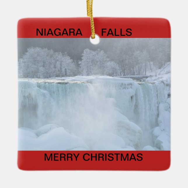 Ornamento congelado Niagara Falls del navidad (Anverso)