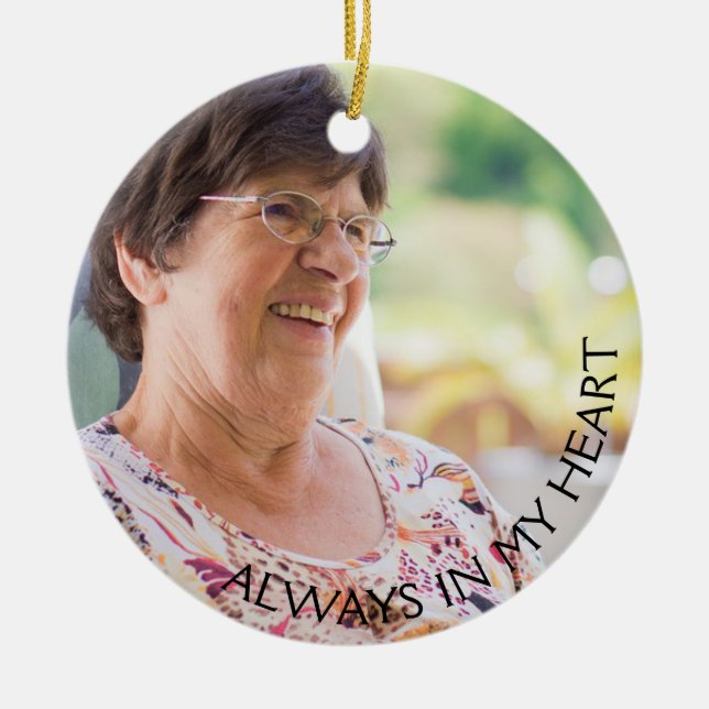 Ornamento conmemorativo con cardenal y poema (Frente)