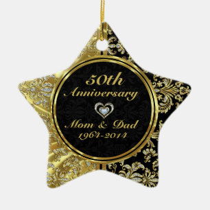 Ornamento conmemorativo de 50 años Boda Black & Go