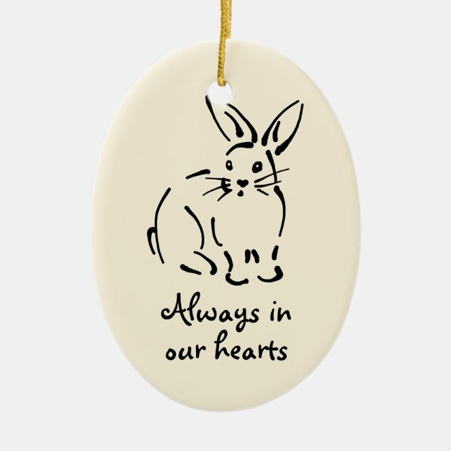 Ornamento conmemorativo de conejo personalizado (Frente)
