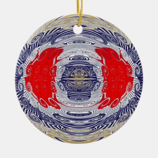 Ornamento conmemorativo de estiramiento rojo-blanc (Frente)