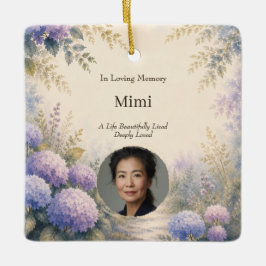 Ornamento conmemorativo de foto personalizada | Ac