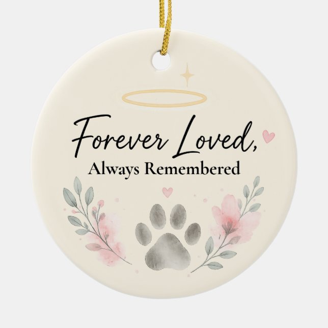 Ornamento conmemorativo de gato – Personalizado (Frente)