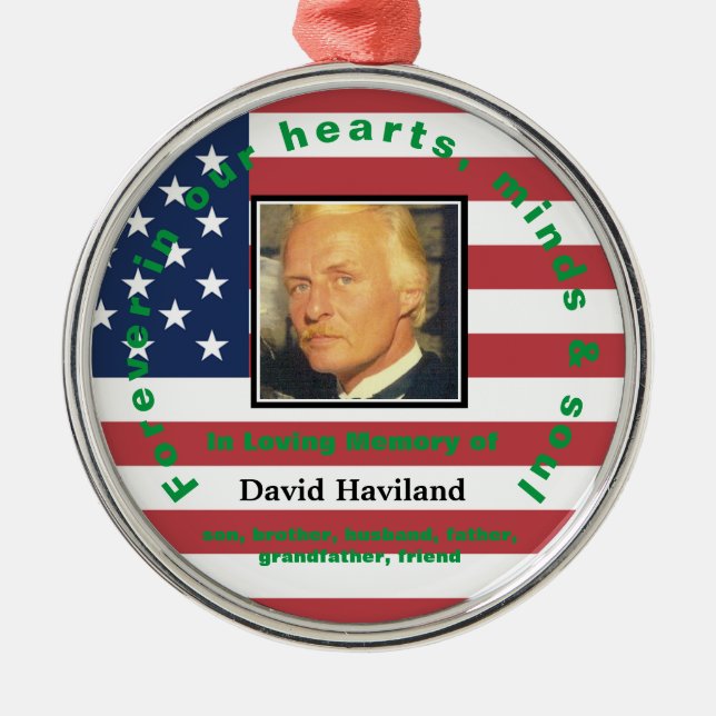 Ornamento conmemorativo de la bandera estadouniden (Frente)