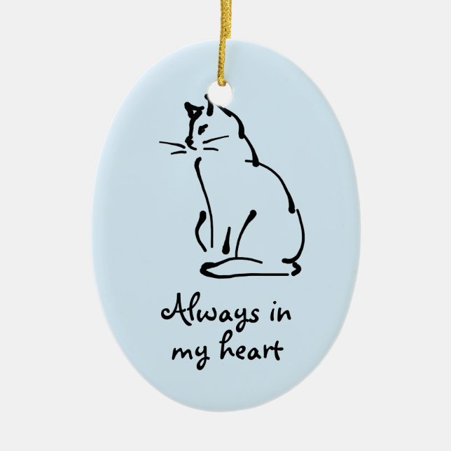 Ornamento conmemorativo del gato del personalizabl (Frente)