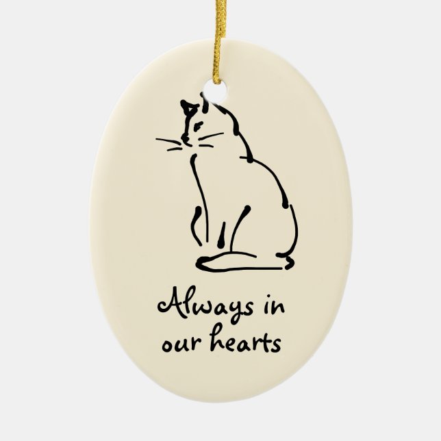 Ornamento conmemorativo del gato personalizable (Frente)
