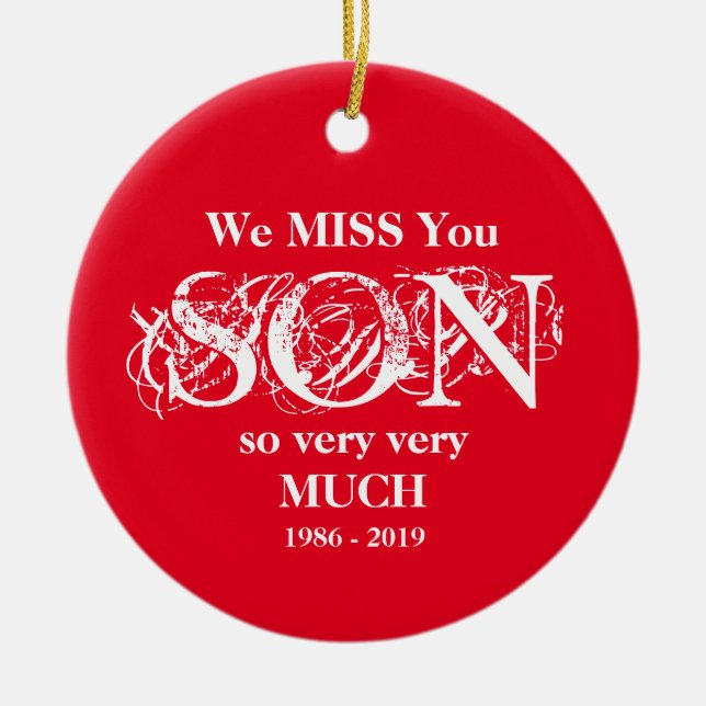 Ornamento conmemorativo del hijo personalizado de  (Frente)