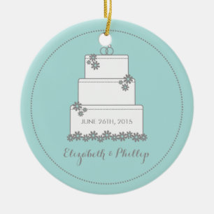 Ornamento conmemorativo del pastel de bodas -