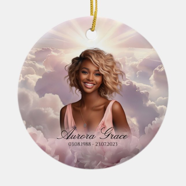 Ornamento conmemorativo del recuerdo floral - FLR0 (Frente)