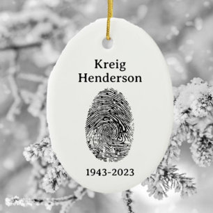 Ornamento conmemorativo especial de huellas dactil