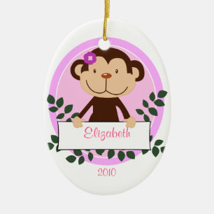 Ornamento conocido personalizado MONO del navidad