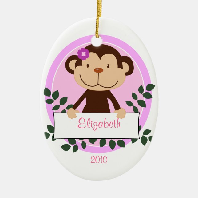 Ornamento conocido personalizado MONO del navidad (Frente)