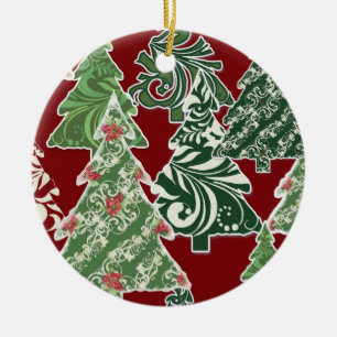 Ornamento contemporáneo de árboles navideños