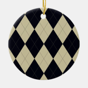 Ornamento Cream and Black Argyle