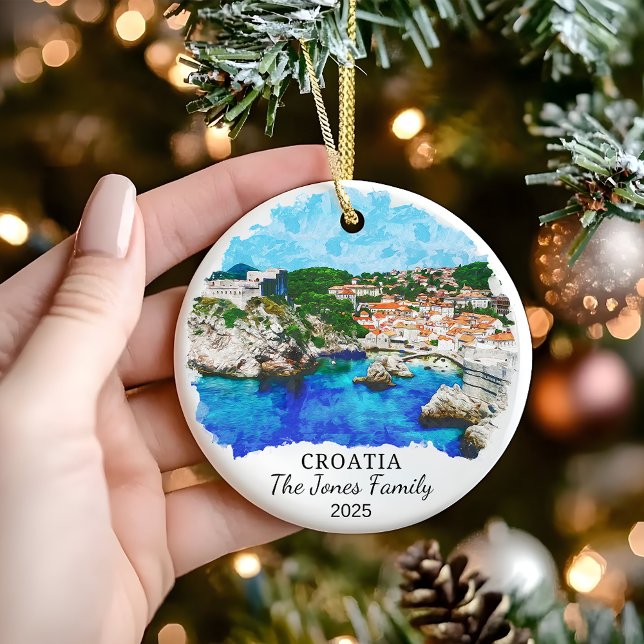 Ornamento Croacia personalizado, regalo de Croacia (Subido por el creador)