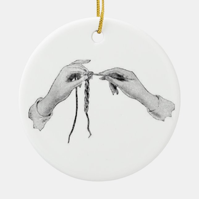 Ornamento crocheting hands vintage (Frente)