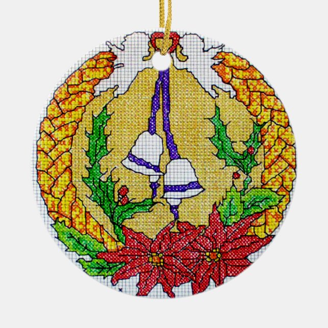 Ornamento cruzado del navidad del estilo de la (Frente)