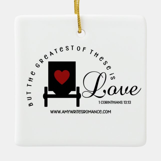 Ornamento cuadrado 1 Corintios 13:13 (Anverso)